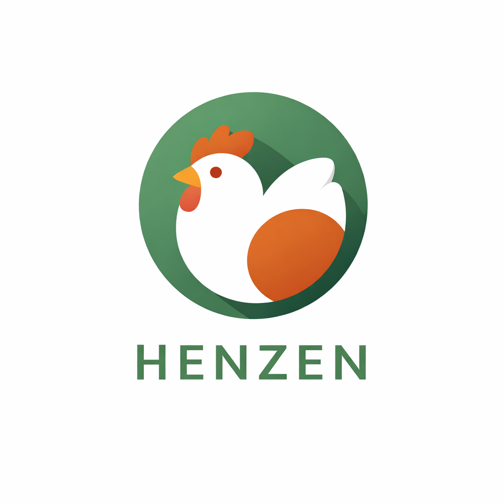 Logo Henzen — gallina nel cerchio verde con wordmark.